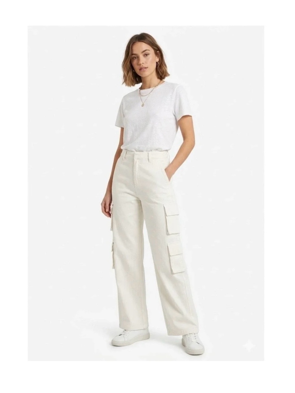 NWT Olivaceous Cream High-Rise Cargo Trousers